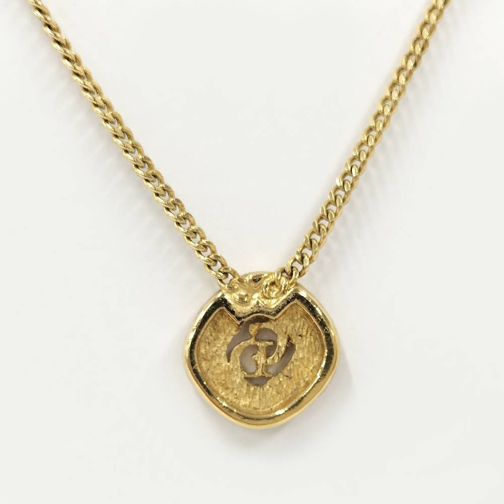 Dior Vintage Necklace Rhinestone Gold — view 2