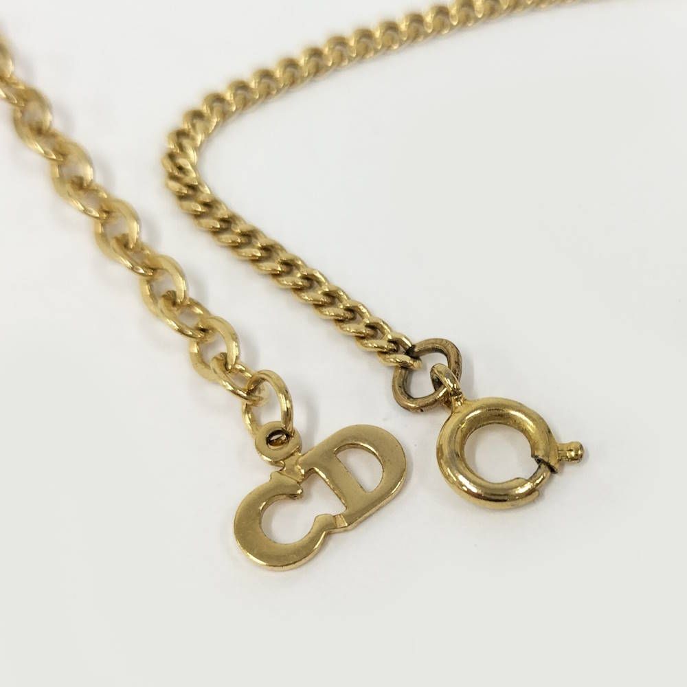 Dior Vintage Necklace Rhinestone Gold — view 7