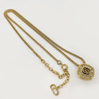 Dior Vintage Necklace Rhinestone Gold — view 6