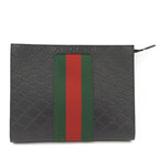 Gucci Clutch Guccissima Sherry Line Leather Black