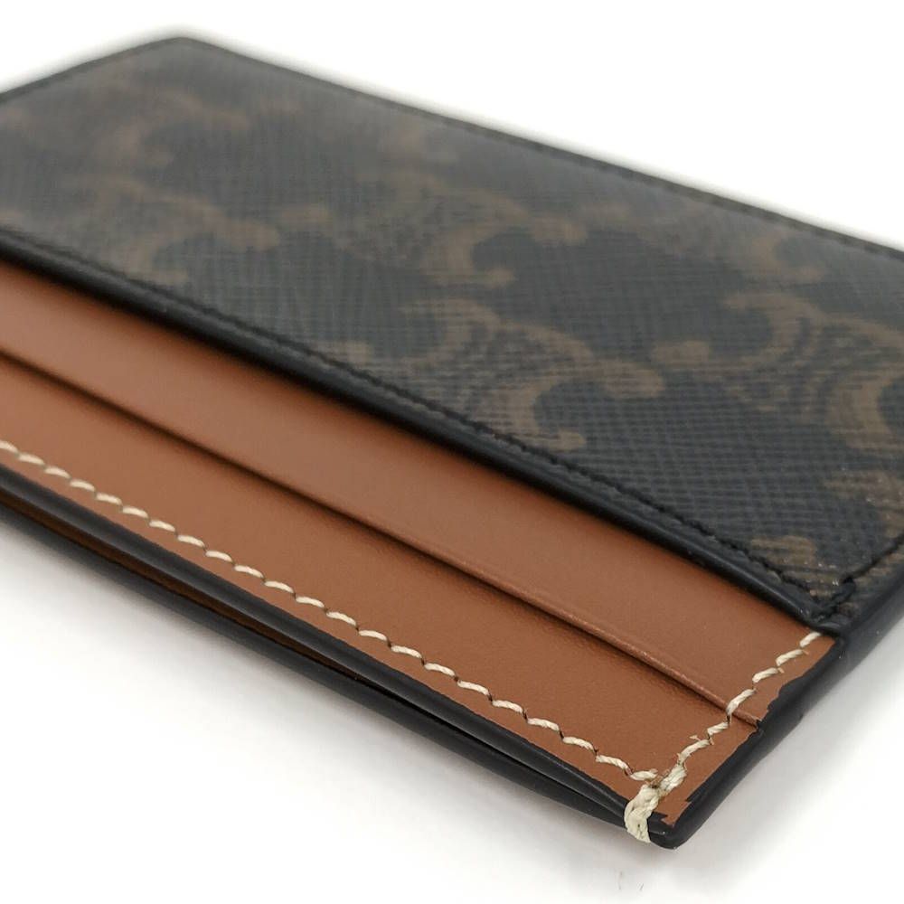 Celine Midi Amquad Holder Triomphe Canvas Calf Leather Wallet — view 6