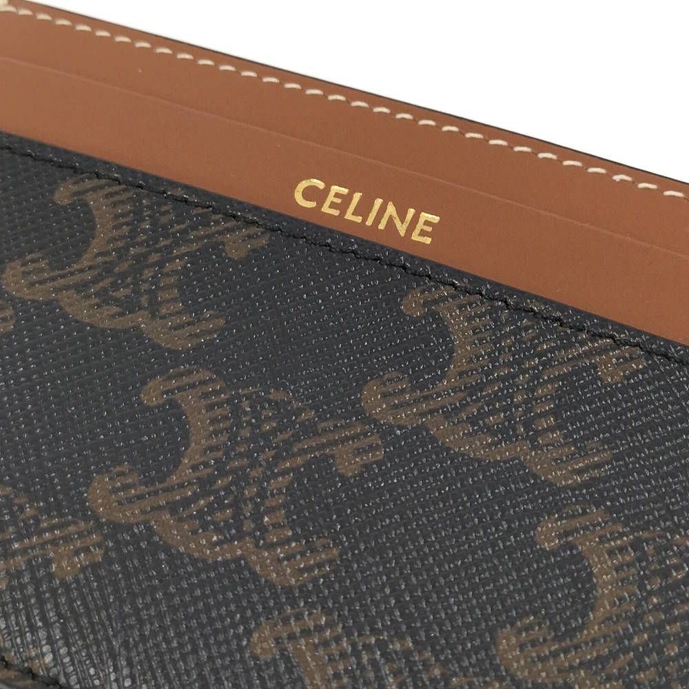 Celine Midi Amquad Holder Triomphe Canvas Calf Leather Wallet — view 7
