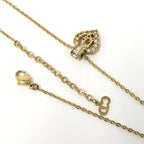 Dior Necklace Logo Light Stone Plated Gold — view 4