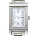 Bvlgari Rettangolo Stainless Steel Silver Quartz Analog Display White Dial Watch