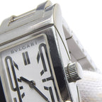 Bvlgari Rettangolo Stainless Steel Silver Quartz Analog Display White Dial Watch — view 8