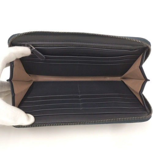 Bottega Veneta Wallet Intrecciato Shiny Karung Leather Black — view 2