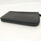 Bottega Veneta Wallet Intrecciato Shiny Karung Leather Black — view 7