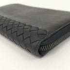 Bottega Veneta Wallet Intrecciato Shiny Karung Leather Black — view 5