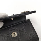 Gucci 6 Key Case Guccissima Interlocking GG Pattern Leather Black Key Holder — view 6