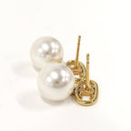 Celine Earrings Triomphe Faux Pearl Gold Plated — view 5