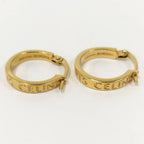 Celine Earrings Hoop Logo Plated Gold — view 4