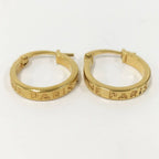 Celine Earrings Hoop Logo Plated Gold — view 3