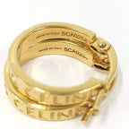 Celine Earrings Hoop Logo Plated Gold — view 7