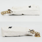 Chanel Ten 22 Mini 2-Way Shoulder Bag White Gold Shiny Calf Quilted — view 4