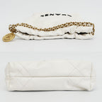 Chanel Ten 22 Mini 2-Way Shoulder Bag White Gold Shiny Calf Quilted — view 3