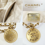 Chanel Ten 22 Mini 2-Way Shoulder Bag White Gold Shiny Calf Quilted — view 7