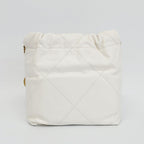 Chanel Ten 22 Mini 2-Way Shoulder Bag White Gold Shiny Calf Quilted — view 2