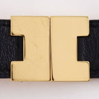 Hermes Roulis Reversible Leather Gold Plated Black Orange Bracelet — view 7