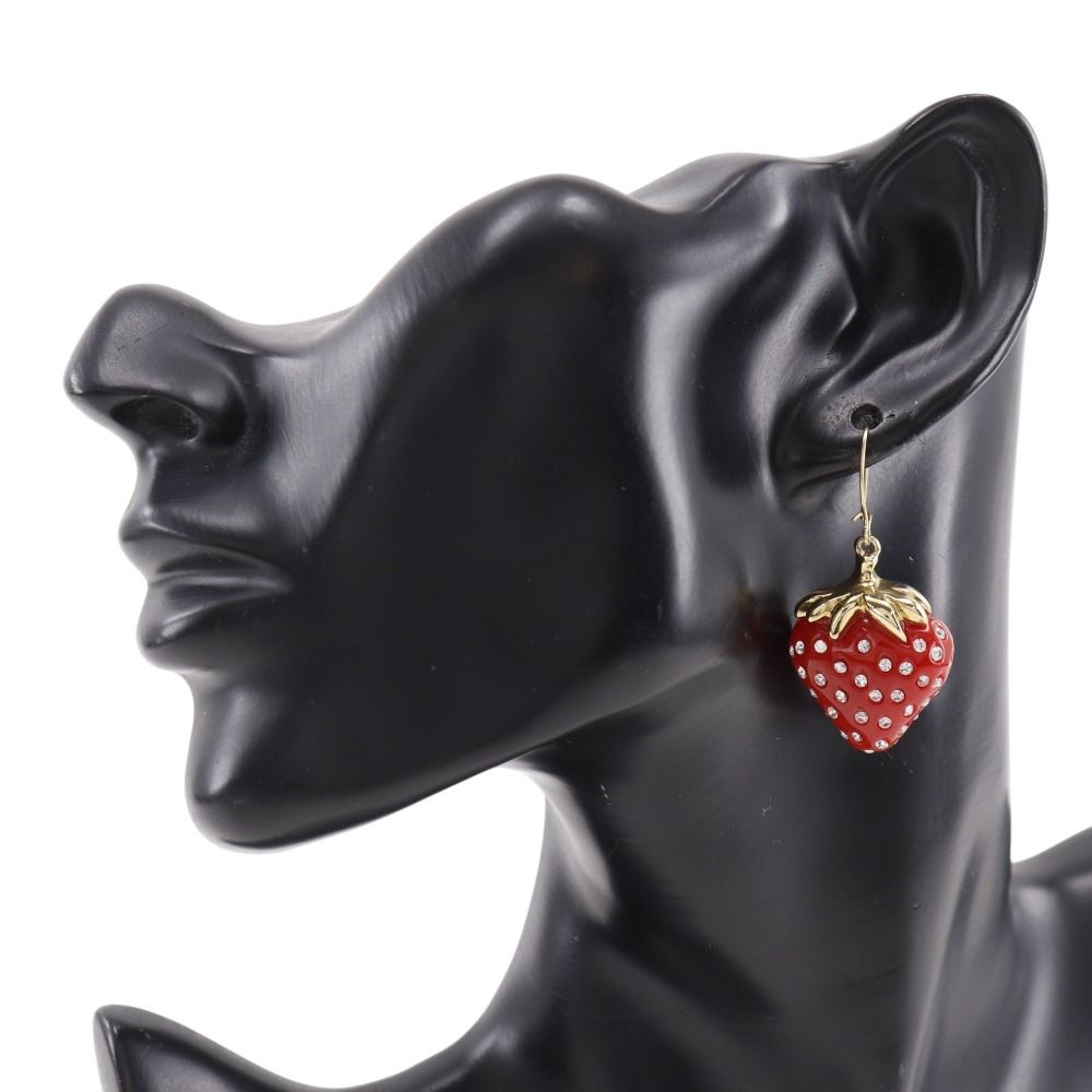 Louis Vuitton Boucle D'reil Frais Strawberry Resin Rhinestone Pink Earrings — view 2