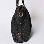 Louis Vuitton Handbag Monogram Denim Neo Cabby GM Black Leather Gold — view 4
