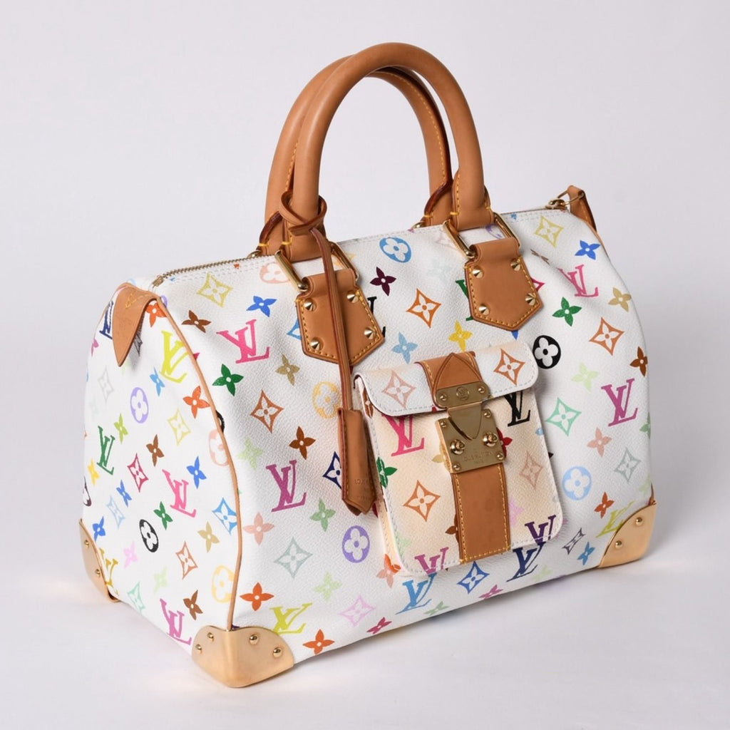 Louis Vuitton Speedy 30 Handbag Monogram Multicolor Takashi Murakami White — view 3