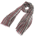 Louis Vuitton Etole Madras Check Monogram Shawl Cotton Gray Black Red Scarf