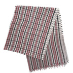 Louis Vuitton Etole Madras Check Monogram Shawl Cotton Gray Black Red Scarf — view 3