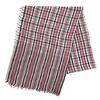 Louis Vuitton Etole Madras Check Monogram Shawl Cotton Gray Black Red Scarf — view 2