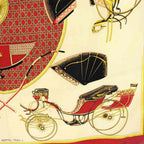 Hermes Carre 90 la Perriere Scarf Silk Beige Red — view 5