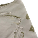 Louis Vuitton Monogram Shawl Fringe Silk Gray Scarf — view 8