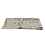Louis Vuitton Monogram Shawl Fringe Silk Gray Scarf — view 2