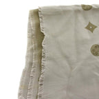 Louis Vuitton Monogram Shawl Fringe Silk Gray Scarf — view 4
