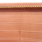 Saint Laurent Paris Zip Around Wallet Calf Salmon Pink — view 6