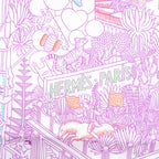 Hermes Carre 90 Animapolis Silk Purple Scarf — view 4