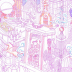 Hermes Carre 90 Animapolis Silk Purple Scarf — view 3