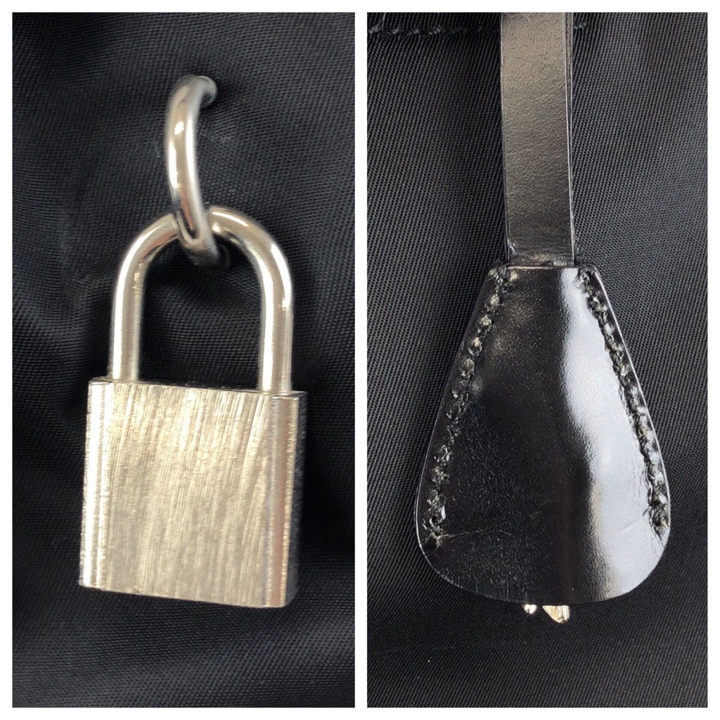 Prada Tessuto Black Silver Nylon Business Bag — view 5