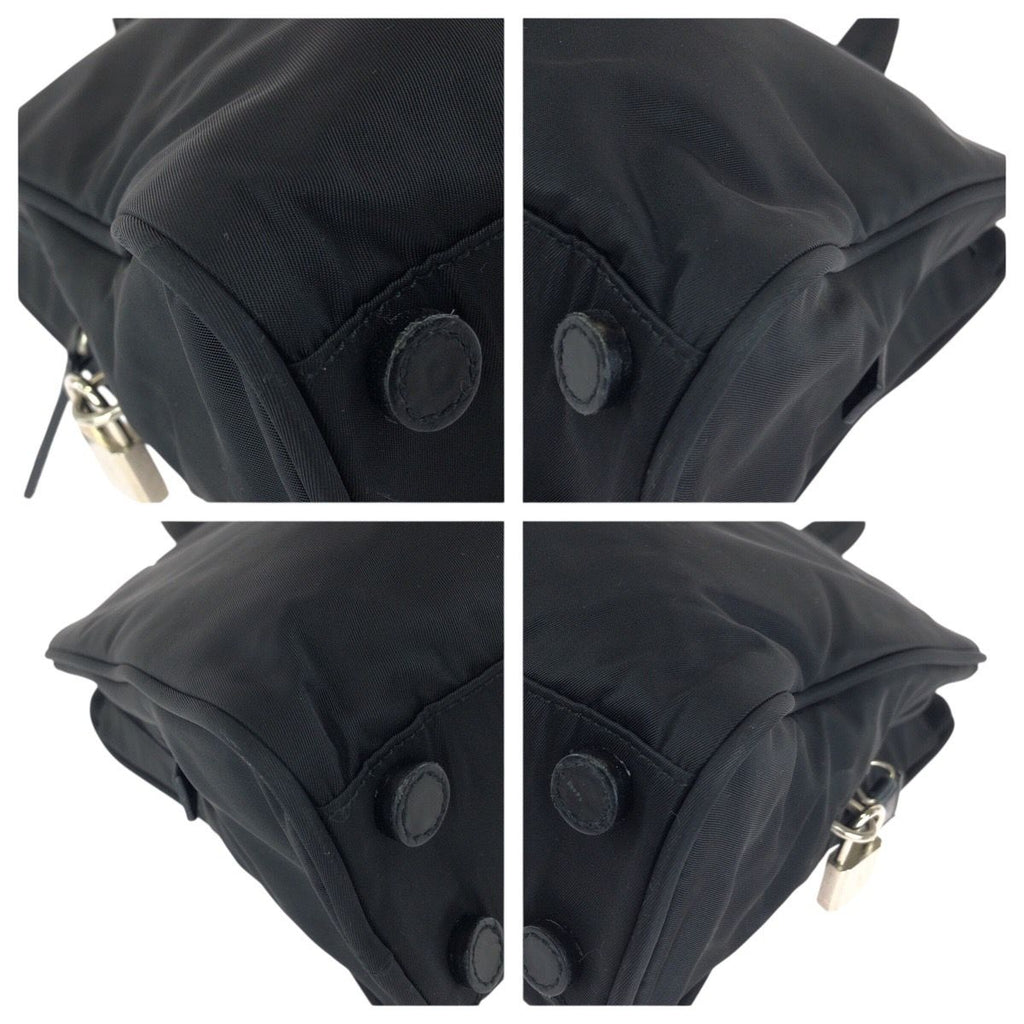 Prada Tessuto Black Silver Nylon Business Bag — view 3