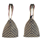 Gucci Sherry Line Gray Navy GG Canvas Leather Tote Shoulder Bag — view 7