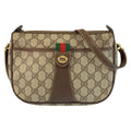 Gucci Vintage Beige Brown GG Supreme Canvas Shoulder Bag Pochette