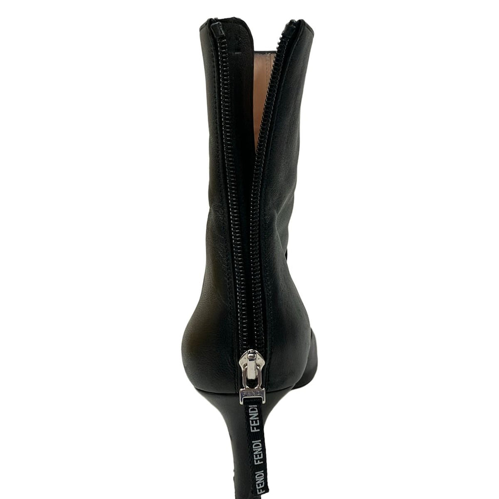 Fendi Short Boots 38 Black Leather — view 5