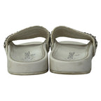 Chanel Sandals 39 White Silver Chain Cotton Leather — view 3