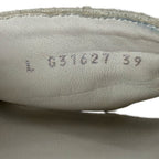 Chanel Sandals 39 White Silver Chain Cotton Leather — view 6
