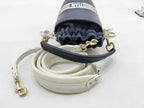 Dior Bucket Vibe Shoulder Bag Navy White Leather Gold — view 5