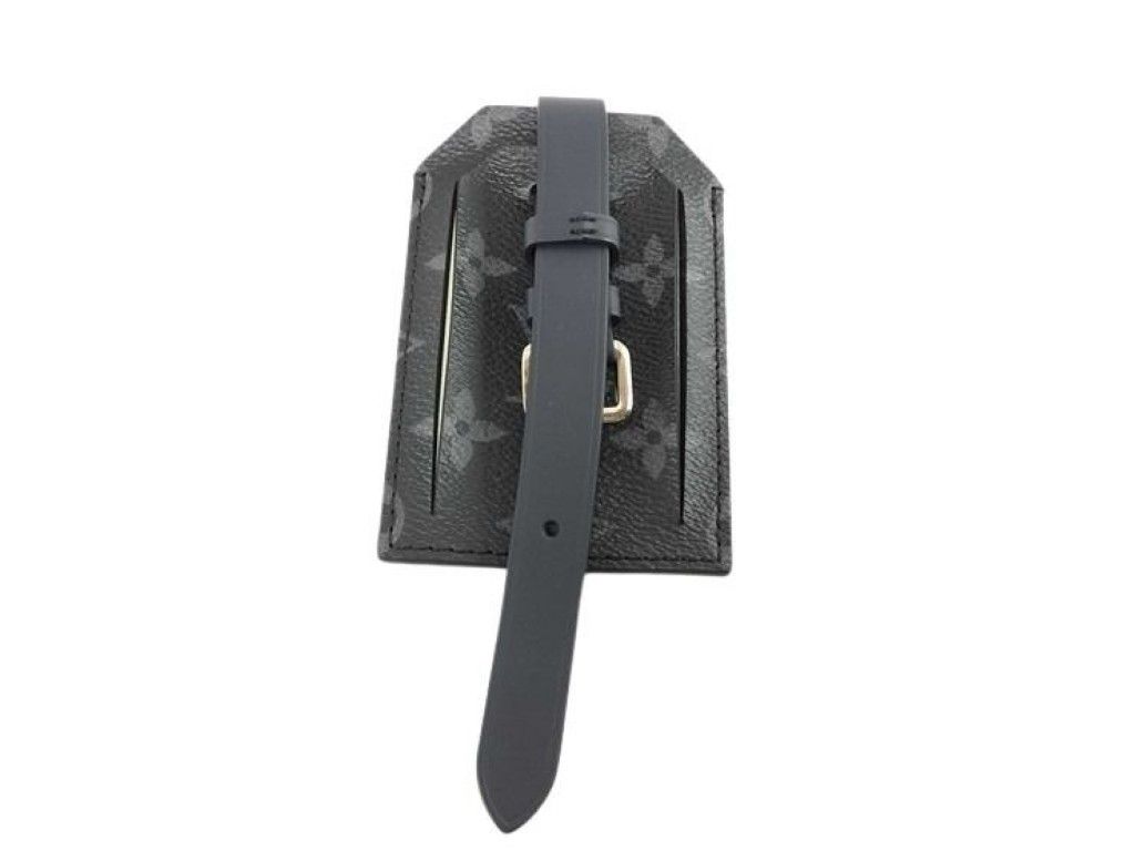 Louis Vuitton Name Tag Porte Adresse Black Monogram Eclipse Luggage Tag