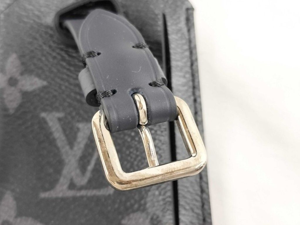 Louis Vuitton Name Tag Porte Adresse Black Monogram Eclipse Luggage Tag — view 8