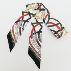 Hermes Ten Twilly Legendary Harness Scarf Silk White Multicolor — view 9