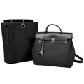 Hermes Herbag a Dos PM 2-Way Handbag Backpack Toile Officier Black
