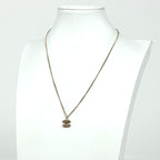 Chanel CC Logo Rhinestone Necklace Gold Plated Red — view 5