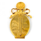 Chanel CC Logo Mirror Brooch Ribbon Gold Plated — view 2