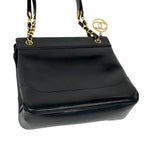 Chanel CC Logo Chain Tote Leather Black — view 2